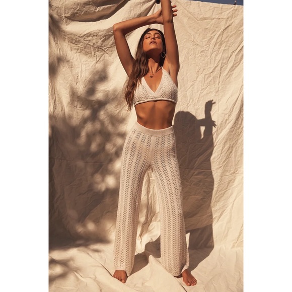 Lulus Crochet Beige Top & Pants Set - Picture 6 of 12